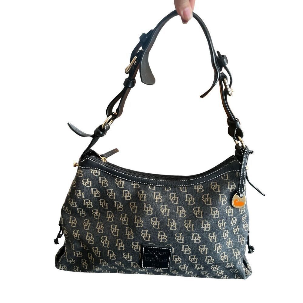 Dooney & Bourke leather canvas Hobo Shoulder Handbag - Picture 2 of 16
